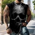 thumbnail image 4 of adaychics Mens Tank Tops Graphic Crew Neck Casual Sleeveless T Shirts Gothic Skull Graphic Muscle Tees for Exercise Daily, 4 of 7