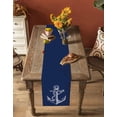 thumbnail image 5 of Ldtrchee Nautical Anchor Table Runner 72 Inches, Navy Blue Coastal Marine Minimalist Rope Bed Runner Dresser Scarves Tabletop for Indoor Outdoor Parties/Ceremony/Banquet, 18" x 72", 5 of 8