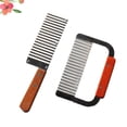 thumbnail image 1 of OULII 2 Pcs Trancheuse en Acier Inoxydable pour Gaufres Frites Légumes et Fruits, 1 of 6