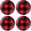 ware 4-Piece 6 Inch Melamine Dessert Plates Appetizer Dinner Plates Small Serving Plates Party Plates Round Plate for Dessert Snack Fruit Side Dishes (Buffalo Plaid)