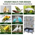 thumbnail image 3 of ISLMDOY Bird Cage, 45.6 inch Metal Breeding Bird Cage with Wood Perch, Slide-Out Tray, Water Bottle & Feeder for Parrots, Cockatiels, Lovebirds Birds, 3 of 8