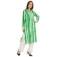 thumbnail image 2 of Bimba Printed Straight Kurti For Women Casual Summer Wear V-Neck W/ Lace Tunic Designer Kurta, 2 of 6