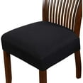 thumbnail image 1 of Dining Chair Seat Cover Stretch Spandex Chair Seat Covers Chair Seat Cushion Slipcovers for Dining Room Kitchen Chairs Removable Washable Chair Seat Covers - Set of 4, Black, 1 of 5