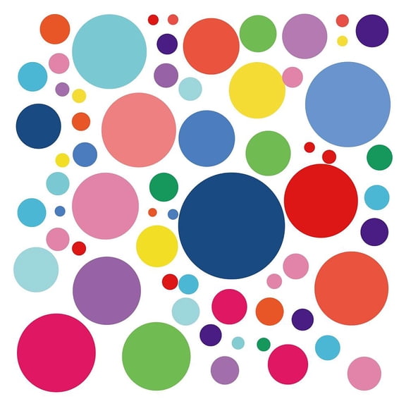 8 Sheets Colorful Round Window Stickers Self Adhesive Polka Dot Wall Decals Peel and Stick Clings PVC Waterproof Decor