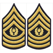 Command Sergeant Major CSM E-9 Army Chevrons - Gold on Green (Female)
