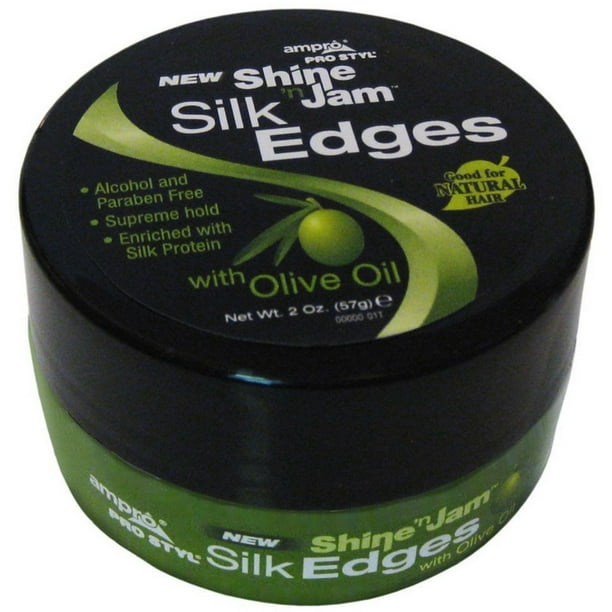 Ampro Shine 'n Jam Silk Edges With Olive Oil, 2 oz (Pack of 2)