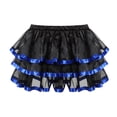 thumbnail image 2 of Women Steampunk Skirts Waisted Elastic Layered Short Skirt Blue 4XL, 2 of 4