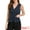 Dark Blue, variant on Women's Button Down Striped Waistcoat Top XS Black