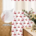 thumbnail image 2 of No Hook Shower Curtain with Built-in Rings - Red Vintage Cherry Washable Waterproof Fabric Bathroom Curtains for Hotel,Rentals, 66 X 72 Inch Long , Watercolor Fruit Pattern White Green, 2 of 9