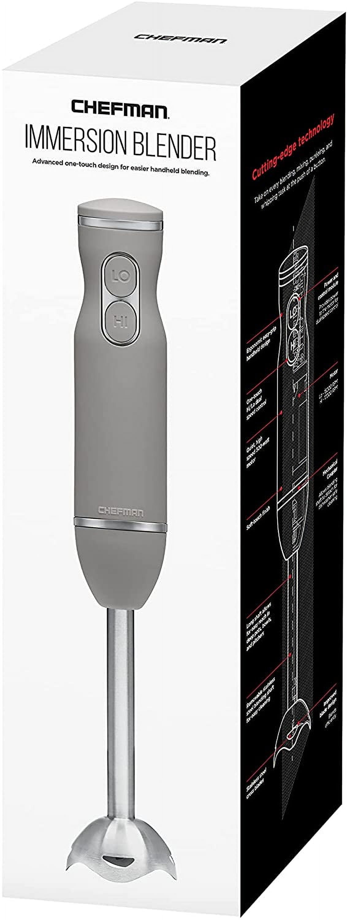 Powerful Immersion Hand Blender with Stainless Steel Blades, 2-Speed Control for Smoothies, Soups & Sauces,