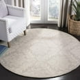 thumbnail image 2 of SAFAVIEH Micro-Loop Romain Damask Floral Wool Area Rug, Silver, 5' x 5' Round, 2 of 3
