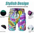 thumbnail image 3 of Neon Pop 80s 90s Memphis Men's Summer Swim Trunks Quick Dry Board Shorts with Mesh Lining, 3 of 7