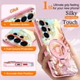 thumbnail image 6 of CASEFIV for Samsung Galaxy S26 Ultra Case,[Magnetic Invisible Stand][Military-Grade Drop Protection] Slim Glossy Marble Pattern Back Shockproof Protective Phone Cover,Rose Gold Marble, 6 of 7