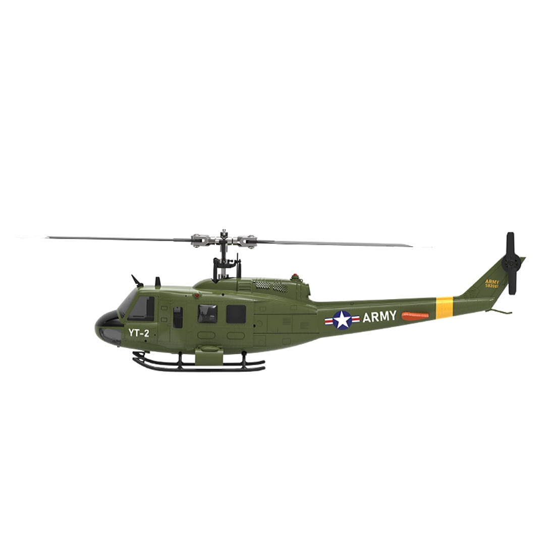 F07-V 6CH RC Helicopter, Flybarless UH-1 Huey Scale Model, 3D/6G Dual Mode Brushless Helicopter with Gyro Stabilization for Adults