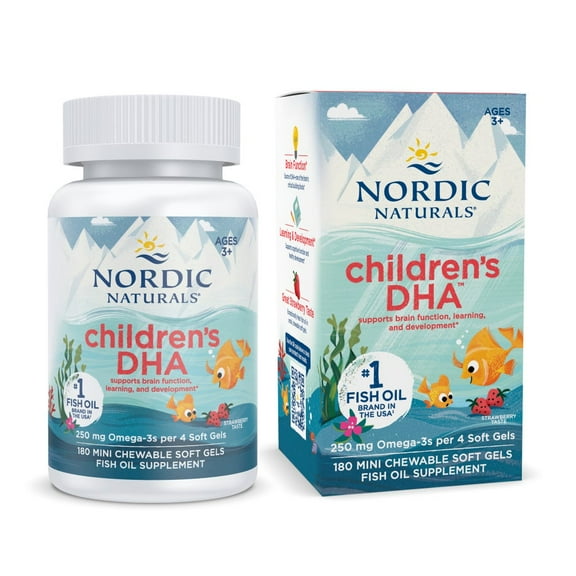 Nordic Naturals Children's DHA Mini Softgels, 250 Mg, with EPA & DHA 180 Ct