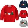 thumbnail image 4 of Odeerbi Kids Boys Girls Christmas Sweater Cute Winter Thermal Knit Crewneck Sweater Christmas Print Fashion Casual Warm Pullover Knit Sweater Kids Clothes Gray, 4 of 4