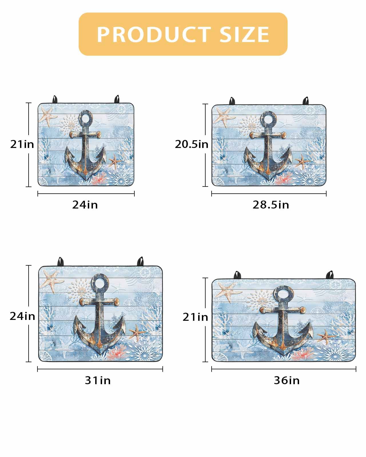 nqOlkjepod Large Induction Cooktop Protector Mat 24"x21", Nautical Anchor Stove Top Covers for Electric Stove, Blue Coastal Starfish Coral Wooden Grain Stove Burner Cover Mats, Glass Top Stove Cover