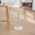 thumbnail image 4 of Kidol&Shellder Wooden Bar Stools Set of 2 Modern Swivel Backless White Round Barstools, 4 of 7