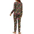 thumbnail image 3 of SCRAWLGOD Mushroom Pajamas Women Long Sleeve and Pants Pajama Set with Pockets Crewneck 2 Set Pjs for Women Size L Comfortable Women Pj Loungewear, 3 of 7