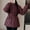 Red, variant on Womens Adjustable Drawstring,Warm And Comfortable Quilted Puffer Jacket Hooded Khaki M