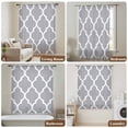 thumbnail image 5 of Moroccan Grey Semi Sheer Curtains Drapes for Living Room, Bedroom, French Doors Window 72 Inches Long, Modern Abstract Geometric Minimalist Rod Pocket Chiffon Curtain Drapery Voile Draperies Panel, 5 of 8