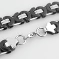 thumbnail image 2 of QQTDFG 6/8/10mm Cut Flat Byzantine Chain Stainless Steel Women Men Necklace or Bracelet-Silver Black-6mm-9inch bracelet, 2 of 5