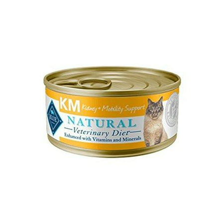 Blue Natural Veterinary Diet KM Kidney + Mobility Support Canned Cat Food 24/5.5 (Best Non Prescription Cat Food For Kidney Disease)