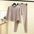thumbnail image 2 of Lopecy-Sta Long Sleeve Pajamas for Women Set 2 Piece Lounge Set Long Sleeve Sleepwear Comfy Fuzzy Pjs Crew Neck Nightwear for Home Wear, 2 of 4