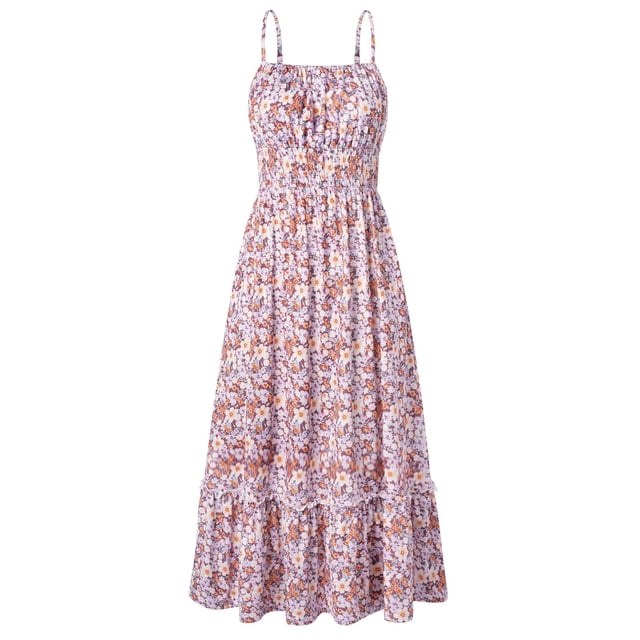 Vestido de verano hawaiano de primavera GRACE KARIN Maxi Morado S