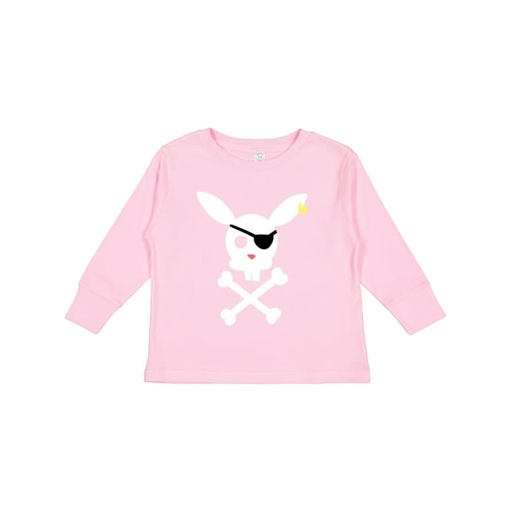 Inktastic Cute Easter Pirate Bunny with Eyepatch and Earring Boys or Girls Long Sleeve Toddler T-Shirt