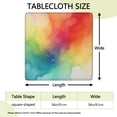 thumbnail image 2 of Colorful Tie Dye Ink Splash Pattern Square Fitted Tablecloth with Elastic Edge,Square Table Cover,Washable Elastic Table Cover for Home Kitchen Party Decor 36"x36", 2 of 6