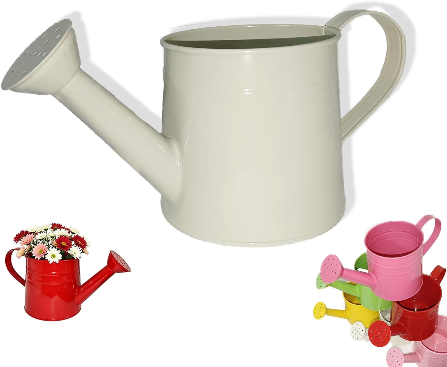 Small Watering Can,Galvanized Water Can for Plants,Vintage Spray Watering Cans with Spout,for Indoor Outdoor Flowers Home Garden House Decorative & Gardening,Retro Metal Painted 1L(Orange)
