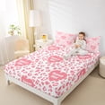 thumbnail image 4 of Manfei Kawaii Sweet Girl Bed Sheets for Teen, Pink Cheetah Print King Sheets, Modern Fashion Sheet Set, Breathable Home Decor, 4pcs, 4 of 7