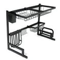 thumbnail image 5 of 2 Tier Dish Drying Rack Over Sink Stainless Steel Drain Rack Kitchen Supplies Storage Multifunctional Tableware Drainer Organizer Kitchen Organizer Storage Space Saver, 5 of 7