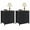Black with 2 Drawers, variant on GVN Nightstand, Bedside Table,2 Drawers Nightstand, Chest of Drawers with Metal Frame and Wood Top, Black