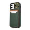 thumbnail image 6 of Wallet Back Case for iPhone 11 with Wrist Strap, Stylish Magnetic Card Holder Finger Ring Kickstand PU Leather Lanyard Shockproof Slim Phone Case Cover for iPhone 11, Green, 6 of 7