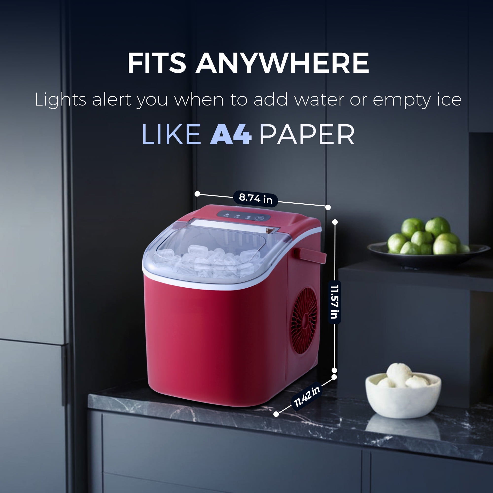 【heres】ICE BANGLE101 SIMZLIFE 26 lbs/24H Portable Countertop Ice Maker Machine