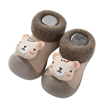 

Zlekejiko Toddle Footwear Winter Toddler Shoes Soft Bottom Indoor Non Slip Warm Floor Cartoon Tiger Socks Shoes