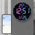 thumbnail image 5 of Digital Electronic Clock Calendar Wall Clock Living Room Decoration Wall Hanging Colorful Intelligent Clocks,A, 5 of 5