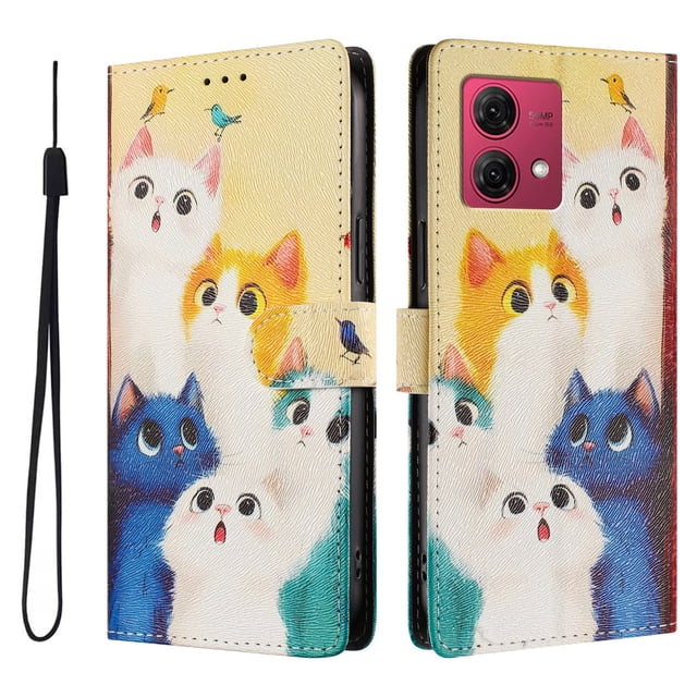 FOXDOCK Funda Tipo Cartera para Motorola Moto G84 con Soporte y Correa – Diseño de Patrones Lindos