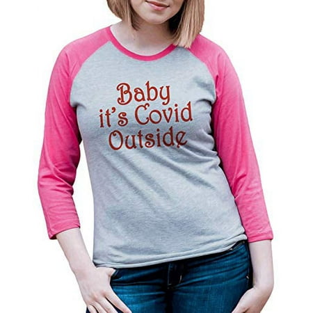 7 ate 9 Apparel Girls Funny Quarantine Winter Pink Raglan Tee