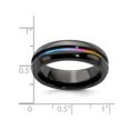 thumbnail image 3 of Mens Titanium Rainbow Anodized Center Band Ring (7mm), 3 of 4