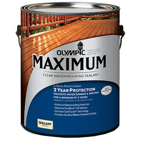 Olympic 56400A-01 Gallon Clear, Maximum Waterproofing (Best Waterproof Coating For Wood)