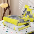 thumbnail image 6 of Homewish Yellow Watercolor Square Zipper Full Size Comforter Sets with Fitted Sheet and 2 Pillowcases,Vintage Abstract Artwork Zipper Bedding Set,Polkadot Reversible,4pcs, 6 of 8