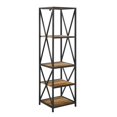 thumbnail image 1 of Metal X Tower Bookshelf with Wood Shelves - Reclaimed Barnwood, 1 of 7