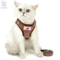 thumbnail image 3 of Gustave Pet Dog Vest Harness and Leash Set Adjustable Reflective Safety Vest Soft Corduroy Mesh Padded For Puppy Dogs Cats Outdoor "Coffee, Size XL", 3 of 10