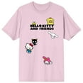 thumbnail image 1 of Hello Kitty & Friends Chococat My Melody Cinnamoroll Pompompurin & Keroppi Hanging Out Pink T-Shirt, 1 of 2