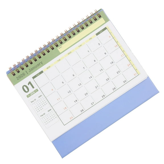 OFFIGAM Lavender 2026 Small Desk Calendar Foldable Standing Desktop Monthly Planner