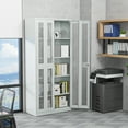 thumbnail image 4 of Ktaxon 71"H Metal Garage Storage Cabinet with 2 Mesh Doors, Garage Tool Storage Cabinet with Pegboards and 4 Adjustable Shelves, Locking Steel Tool Cabinets for Garage, Office, Workshop, Warehouse, 4 of 10