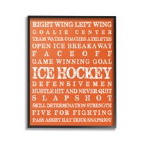 Stupell Industries Ice Hockey Phrases Sports Painting Black Framed Art Print Wall Art, 16 x 20
